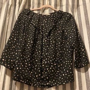Petite loft abstract dot blouse